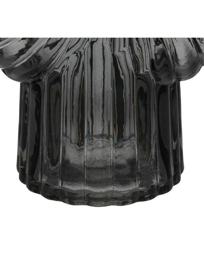 SHELL,VASE,L21.5XW10.5XH32CMS,GREY,GLASS-196746 "