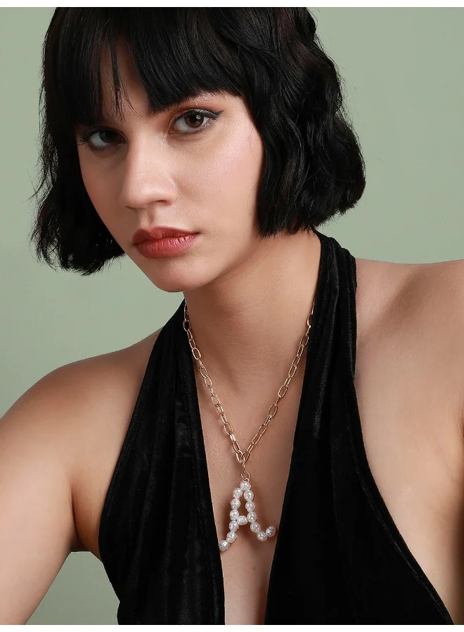 SOHI Pearl A Alphabet Artificial Necklace Jewellery