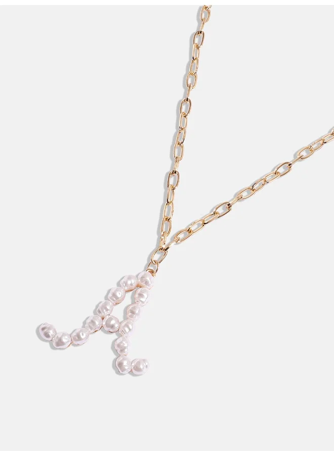 SOHI Pearl A Alphabet Artificial Necklace Jewellery