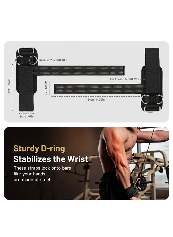 Double D Ring Weightlifting Straps: 7mm Neoprene Padding & Anti-Slip Grip for Deadlifts, Cable Machines - Adjustable Fit for Men & Women - Image 2
