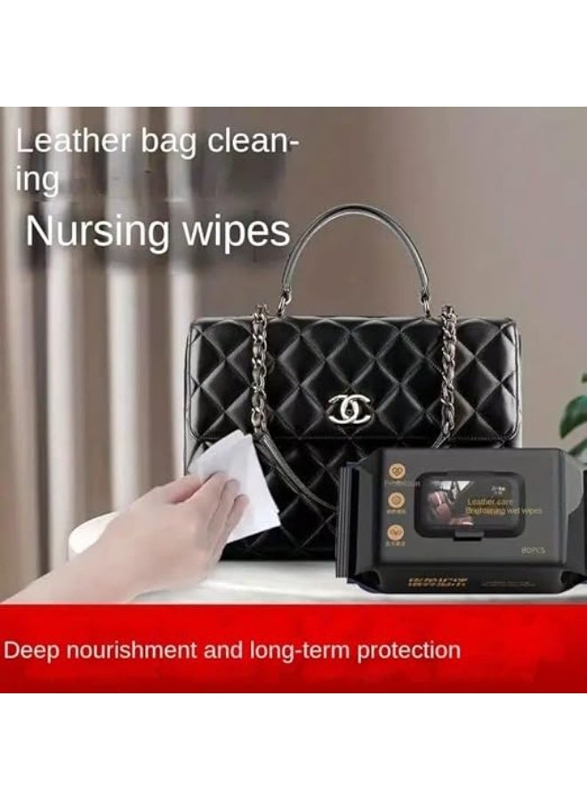 مناديل مبللة لتنظيف مقاعد السيارة الجلدية، 80 قطعة، إزالة البقع والأتربة - Image 2