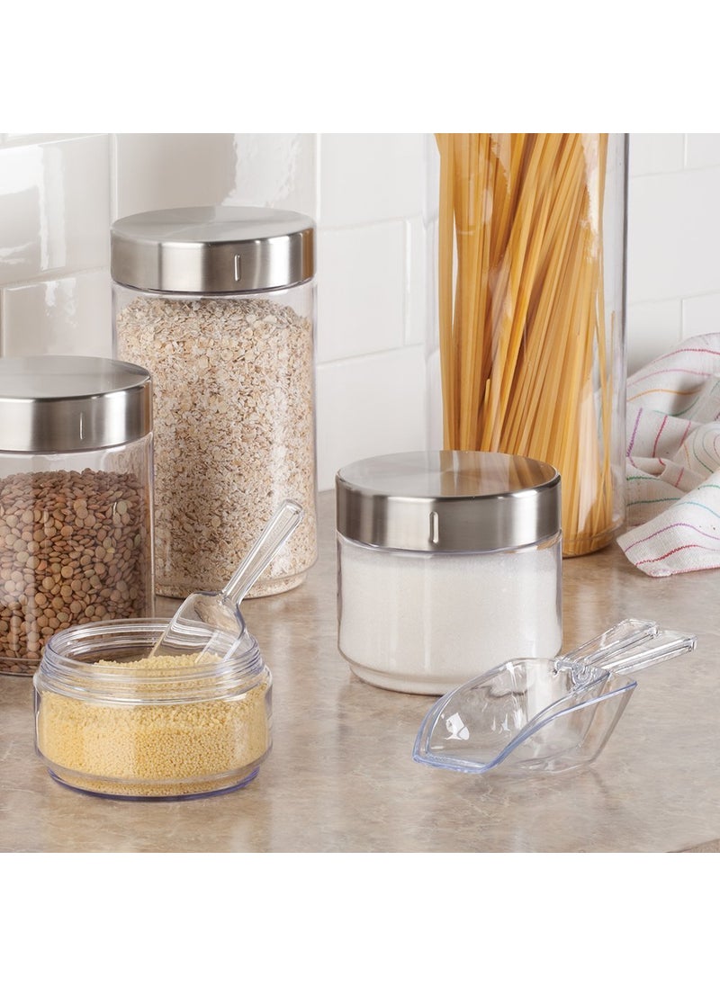 InterDesign iDesign Plastic Scoop Measuring Cups – Set of 4, Multiple Sizes, Pet Food, Coffee Grounds, Versatile Scoop, Clear  - Image 3