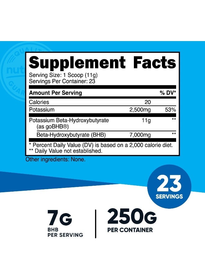 Nutricost Potassium BHB Salts, Exogenous Ketone Supplement, 6.4G Beta-Hydroxybutyrate Per Serving 1 Bottle (250G) - Image 2