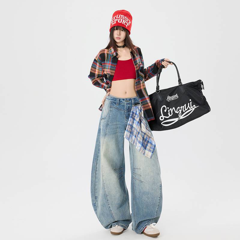 Unisex Classic Denim Jeans Loose Fit Daily Outdoor Wear - Image 1