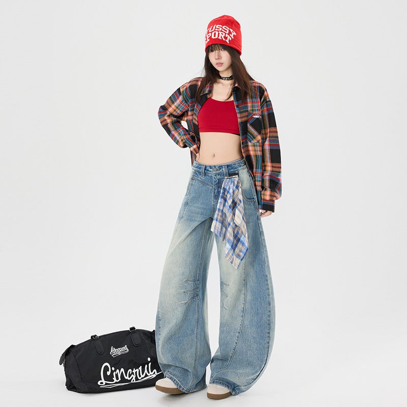 Unisex Classic Denim Jeans Loose Fit Daily Outdoor Wear - Image 3