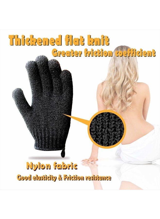 MIG4U Exfoliating Shower Gloves for Bath, Premium Nylon Body Wash Bathing Gloves for Men Women Spa, Massage and Skin Scrub, Dead Skin Cell Remover with Hanging Loop，Black, Regular Size - Image 4