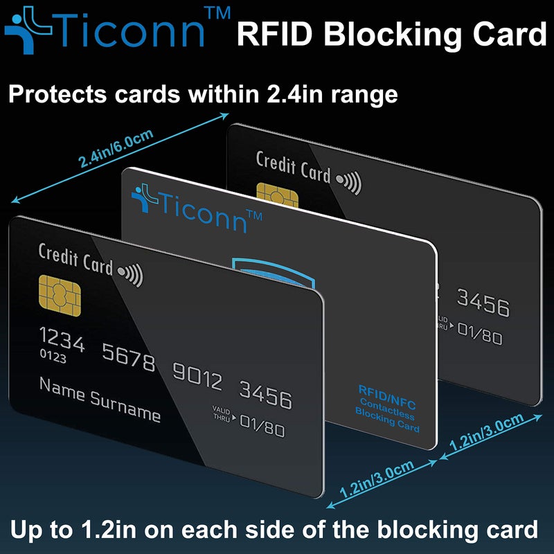 TICONN TICONN RFID Blocking Cards - 4 Pack, Premium Contactless NFC Debit Credit Card Passport Protector Blocker Set for Men & Women, Smart Slim Design Perfectly fits in Wallet/Purse (4)  - Image 5