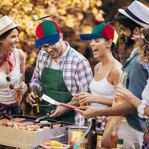AUEAR, Propeller Hat Adult Detachable Baseball Cap Rainbow Top Brightly Color Blue Brim - Image 4