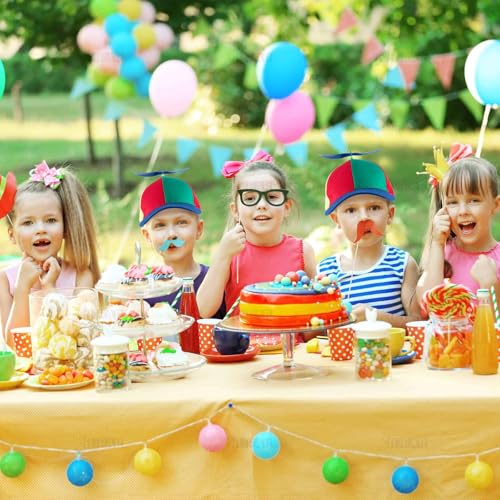 AUEAR, Propeller Hat Adult Detachable Baseball Cap Rainbow Top Brightly Color Blue Brim - Image 5