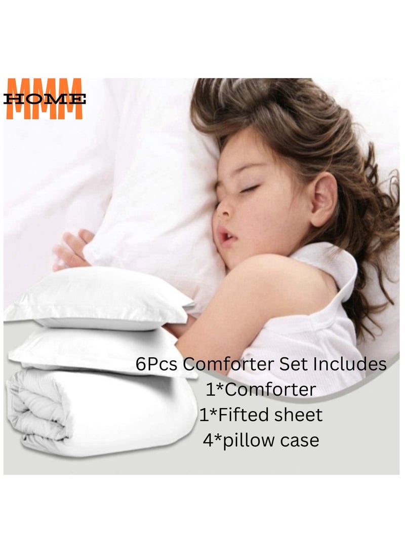 MMM HOME MMM HOME Embroidered 6pcs King size High Cotton Hotel Master Quality Microfiber Bedding Set Comforter/Bedsheet/Pillow covers set  - Image 3