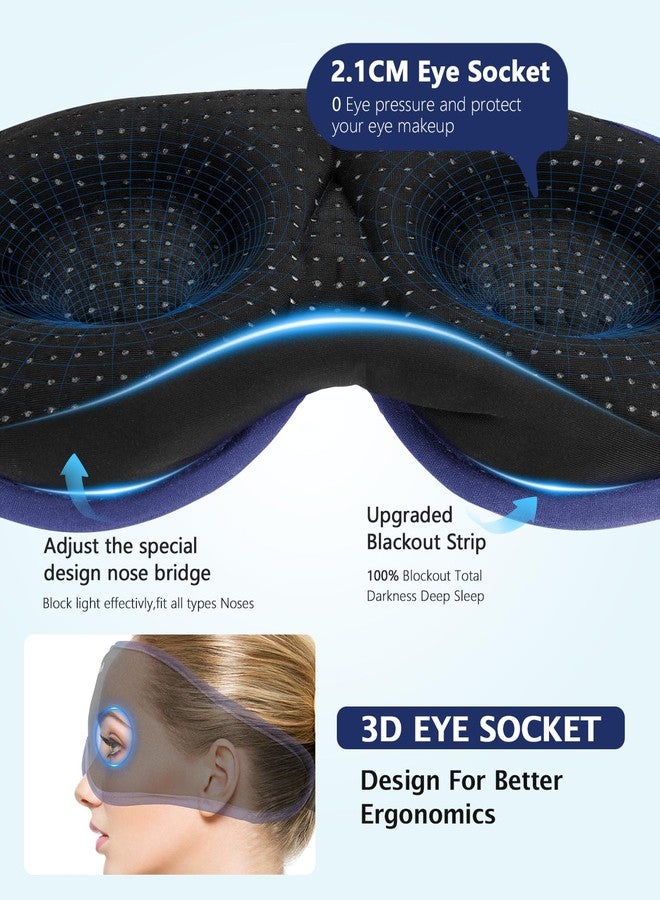 LC-dolida Sleep Mask with Headphones Bluetooth 5.4, 3D Sleeping Headphones for Side Sleepers Bluetooth Sleep Mask Blackout Bluetooth Eye Mask for Sleeping Travel Meditation Men Women - Image 4