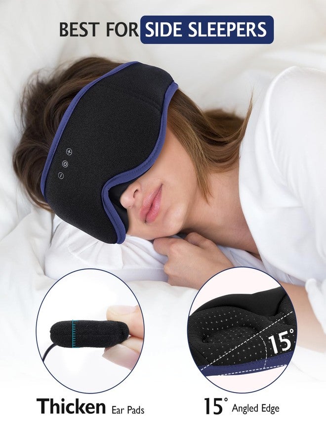 LC-dolida Sleep Mask with Headphones Bluetooth 5.4, 3D Sleeping Headphones for Side Sleepers Bluetooth Sleep Mask Blackout Bluetooth Eye Mask for Sleeping Travel Meditation Men Women - Image 5