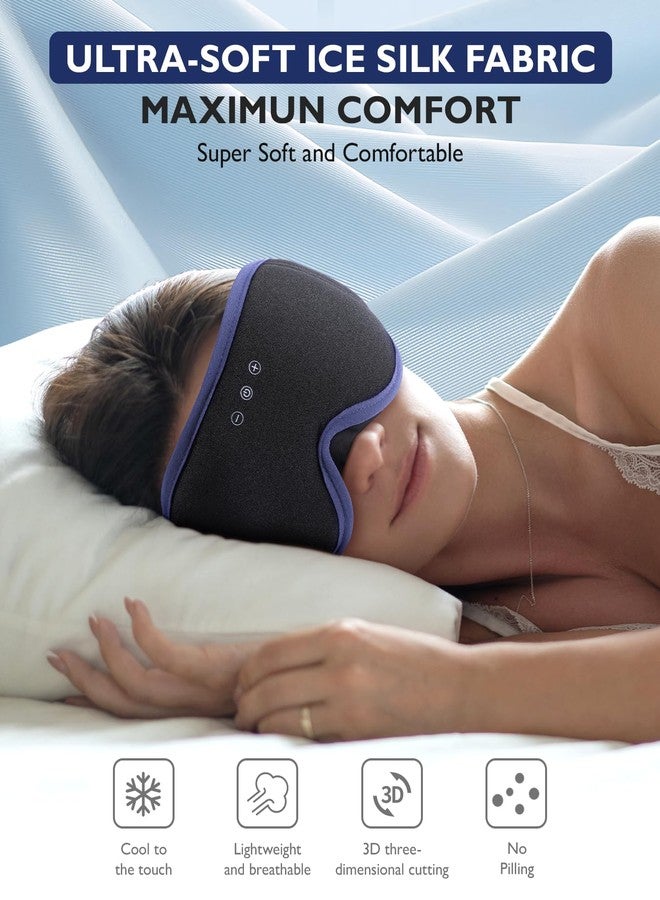 LC-dolida Sleep Mask with Headphones Bluetooth 5.4, 3D Sleeping Headphones for Side Sleepers Bluetooth Sleep Mask Blackout Bluetooth Eye Mask for Sleeping Travel Meditation Men Women - Image 2