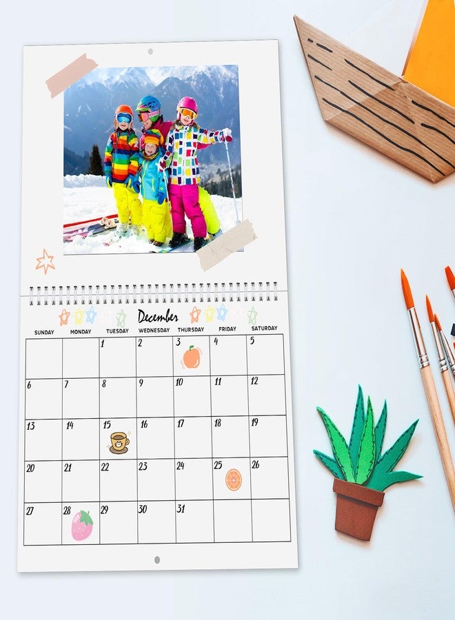 Kolldenn 1 Pcs Blank Wall Calendar Blank Calendar Sheets Undated 11.2" x 8.3" Closed 11.2" x 16.6" Open Size, DIY Spiral Bound Hanging Monthly Calendar for Kitchen Office - Image 4