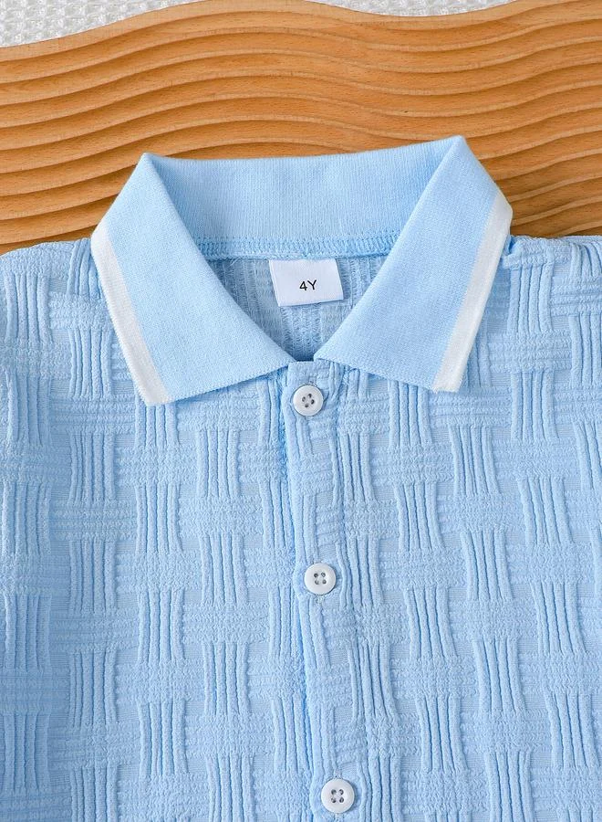 Take Two Take Two Boys Textured Button Front Shirt and Shorts Set