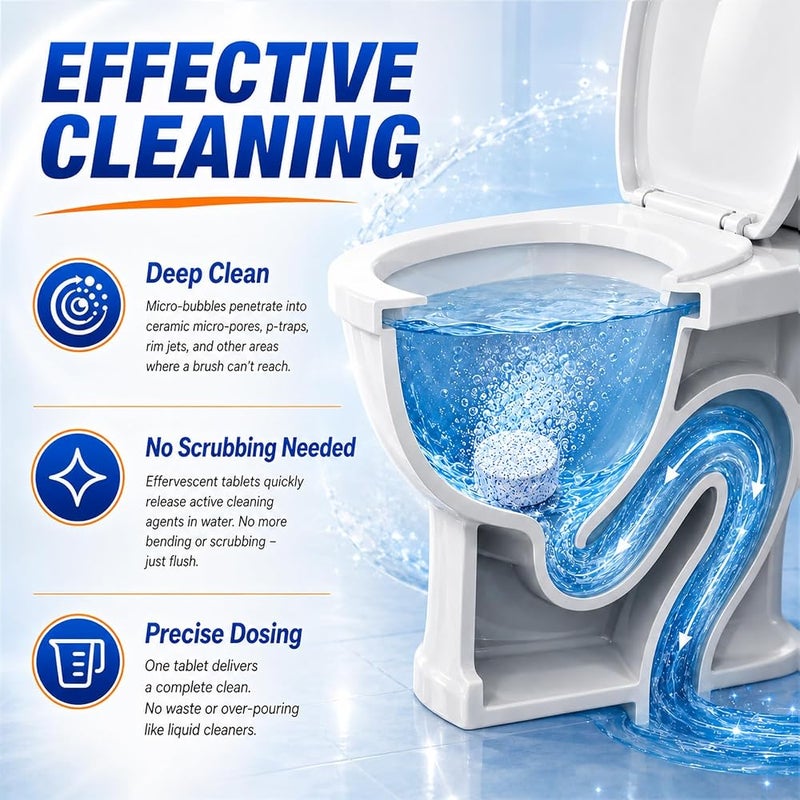 Erigathe Toilet Cleaner Tablets, 24 Pack, Effervescent Limescale Remover - Image 2