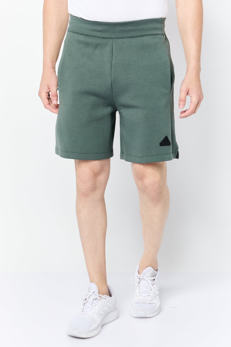 Adidas Men Sportswear Fit Brand Logo Outdoor Shorts, Dusty Green - Image 1