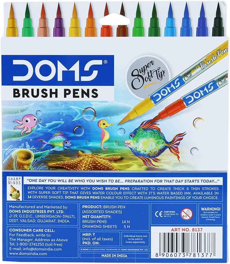 DOMS Brush Pens 13Pcs With Blender Brush Pen 8137 - Image 5