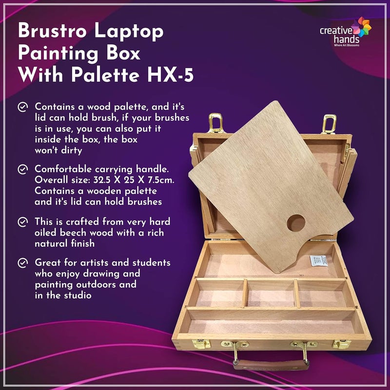 Brustro Artists Laptop Painting Box with a Palette - Image 3