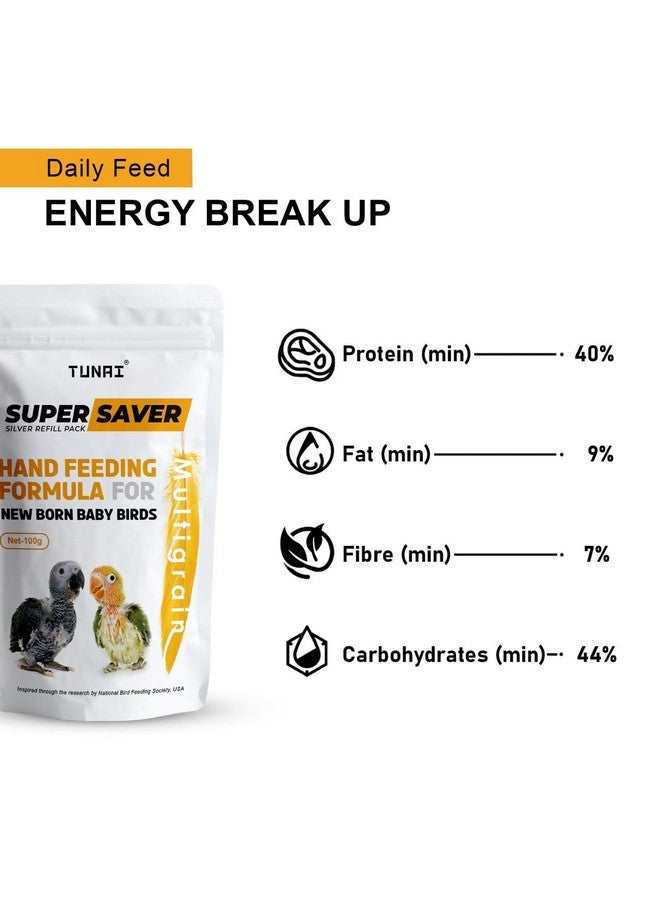 TUNAI Super Saver Hand Feeding Formula For All New Born Baby Birds | 100G | Essential For Your Baby Birds - Rich Content Of Calcium And Protein, Suitable For All Birds - Image 4