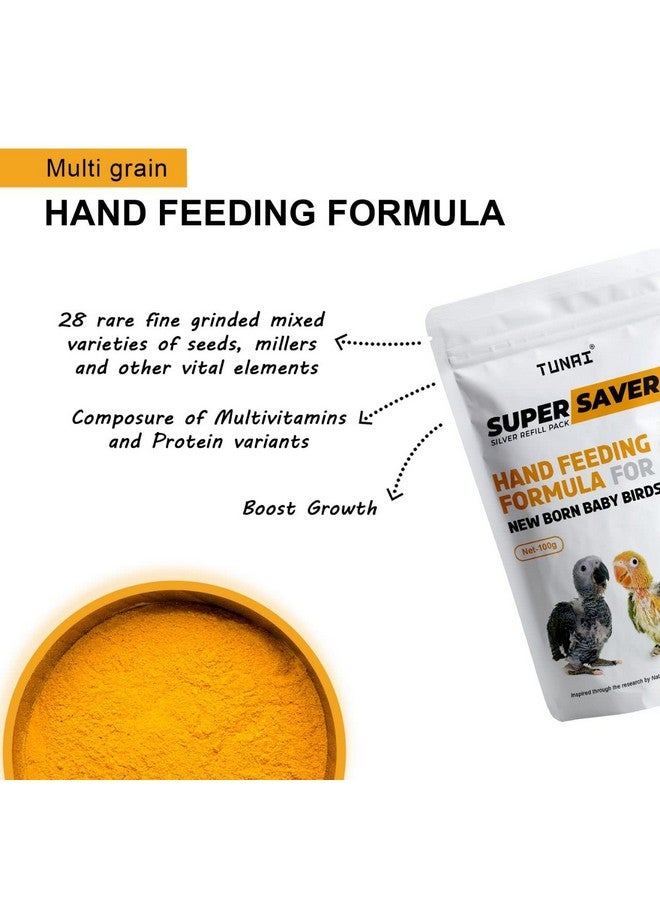 TUNAI Super Saver Hand Feeding Formula For All New Born Baby Birds | 100G | Essential For Your Baby Birds - Rich Content Of Calcium And Protein, Suitable For All Birds - Image 2