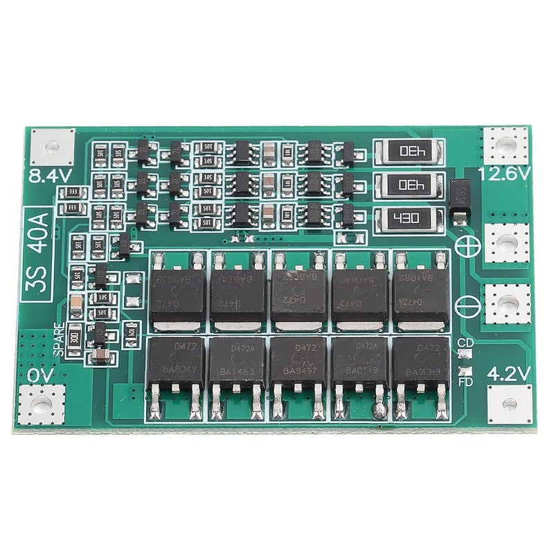 klarako Motor Thickened Integrated Controller Durable,3S 12V 40A Lithium Battery Protection Board BMS PCB Board with Balance Charging - Image 2