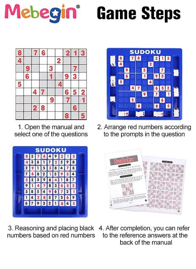 MEBEGIN - Sudoku Board Game Included 81 Number Cubes, Fun Number Game, Creative Learning Math Games, Educational Toy for Kids Aged 3+, Easy for Storage and Carry Around, Ideal Gift For Kids, 25.1*23.9*1.8cm - Image 1