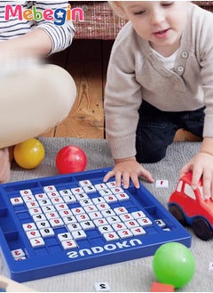 Sudoku Board Game Included 81 Number Cubes, Fun Number Game, Creative Learning Math Games, Educational Toy for Kids Aged 3+, Easy for Storage and Carry Around, Ideal Gift For Kids, 25.1*23.9*1.8cm