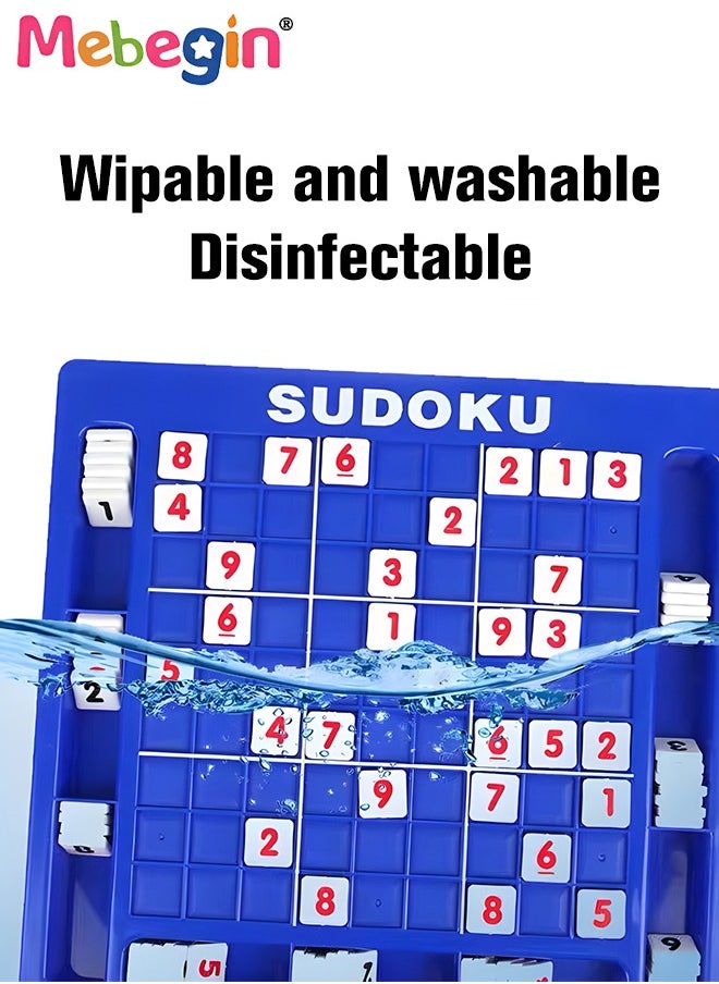 MEBEGIN - Sudoku Board Game Included 81 Number Cubes, Fun Number Game, Creative Learning Math Games, Educational Toy for Kids Aged 3+, Easy for Storage and Carry Around, Ideal Gift For Kids, 25.1*23.9*1.8cm - Image 1