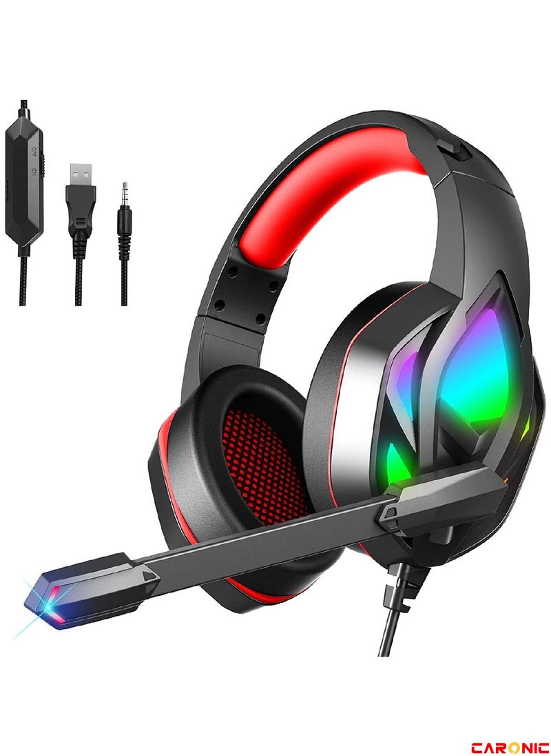 CARONIC Wired Over-Ear Gaming Headphones For PS4 PS5 XOne XSeries NSwitch PC  - Image 1