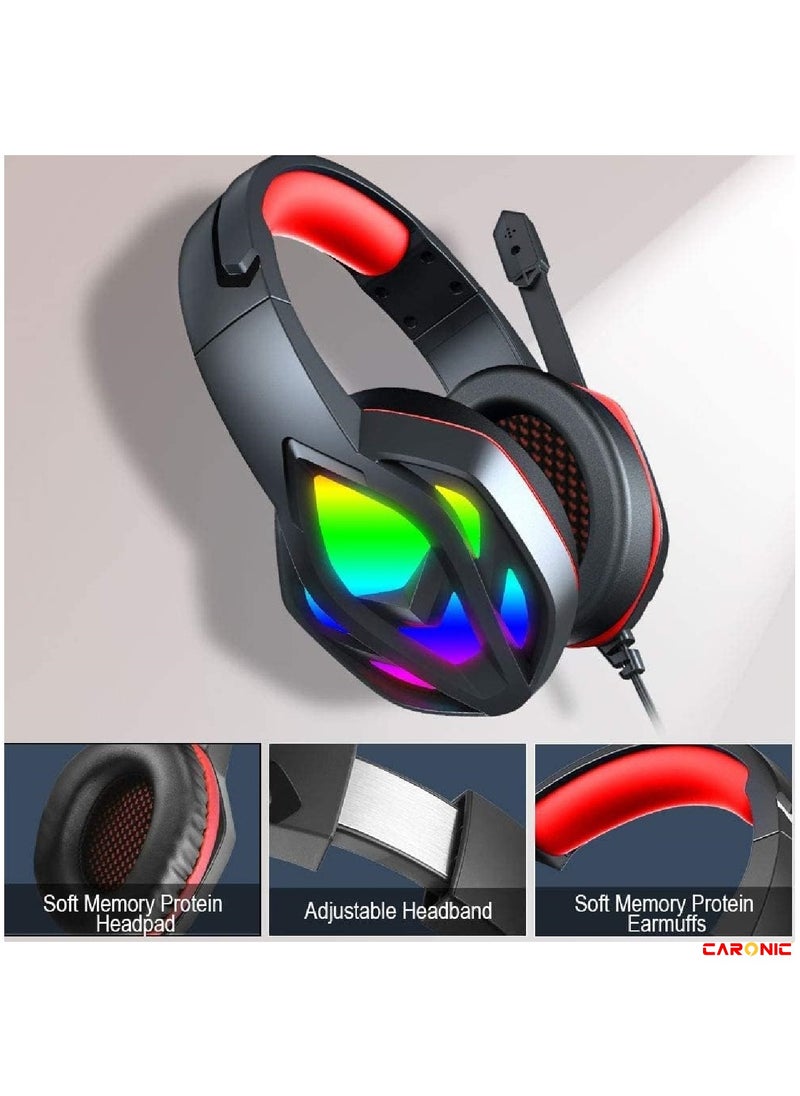 CARONIC Wired Over-Ear Gaming Headphones For PS4 PS5 XOne XSeries NSwitch PC  - Image 2