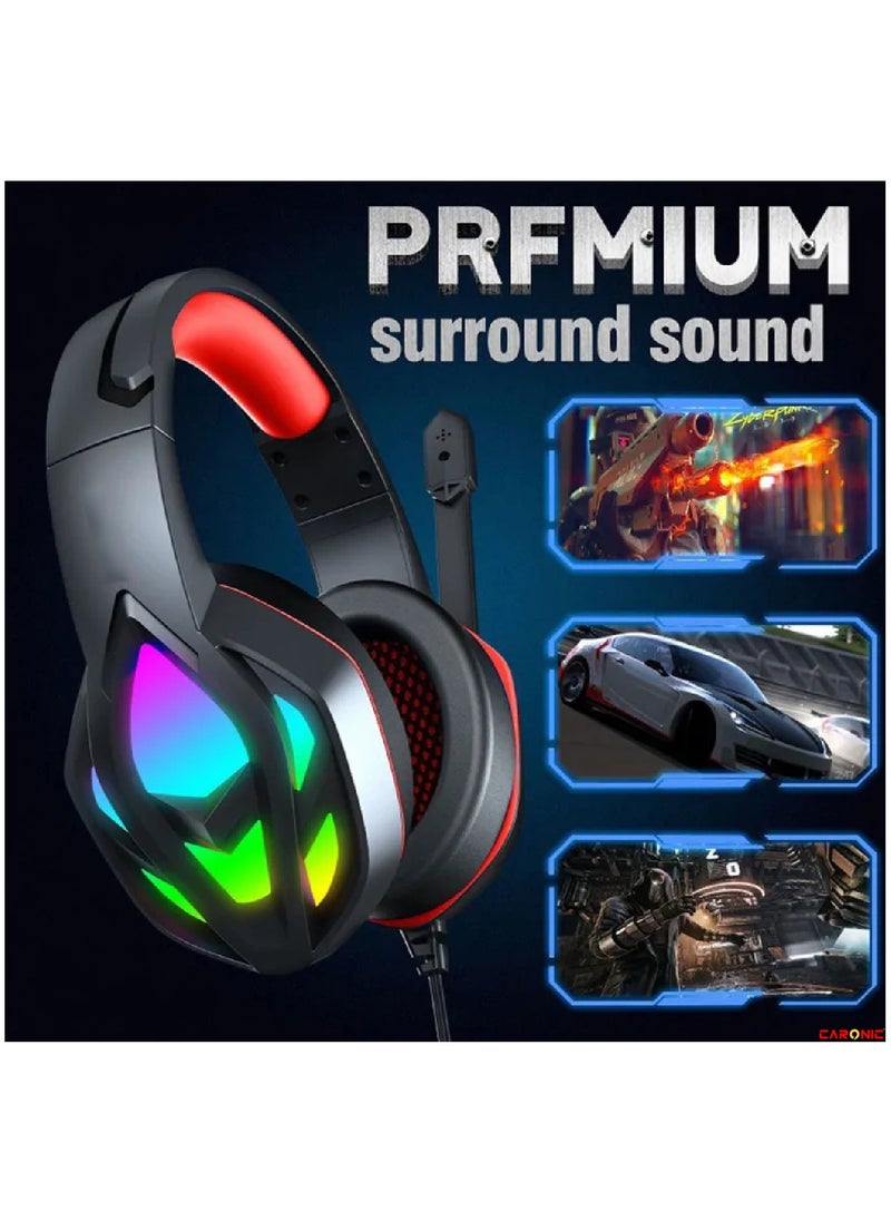 CARONIC Wired Over-Ear Gaming Headphones For PS4 PS5 XOne XSeries NSwitch PC  - Image 3
