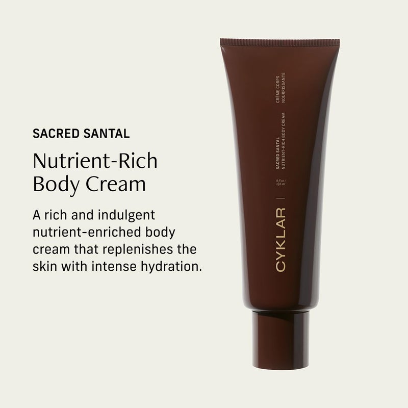 CYKLAR Nutrient Rich Body Cream. Sacred Santal Nourishing Moisturizer with Niacinamide and Banana Flower Extract. Deep Hydration, Thick Body Lotion, Dry Skin Cream for Women and Men, 8 Fl Oz - Image 2