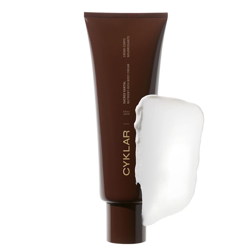 CYKLAR Nutrient Rich Body Cream. Sacred Santal Nourishing Moisturizer with Niacinamide and Banana Flower Extract. Deep Hydration, Thick Body Lotion, Dry Skin Cream for Women and Men, 8 Fl Oz - Image 1