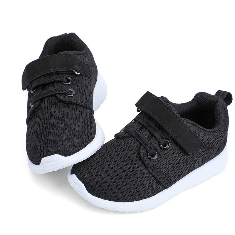 HIITAVE Toddler Boys Shoes Boys' Trail Running Sneakers Athletic Tennis Shoes for Fall,School Black/White 8 M US Toddler - Image 1