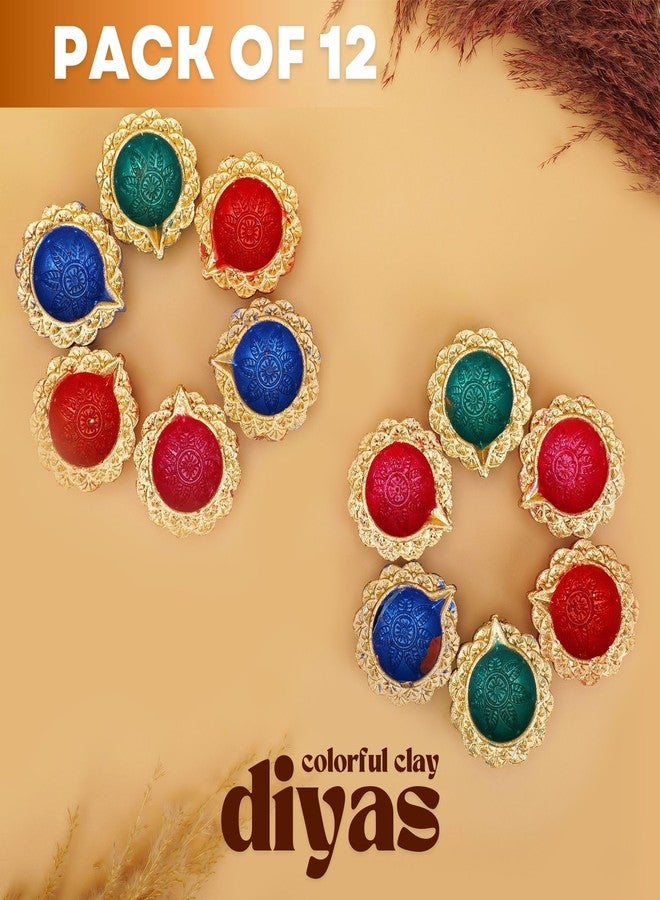 Hashcart Diwali Diya Clay Diya Diyas for Pooja [ Pack of 12 ] Indian Puja Oil Lamp Diwali Pooja - Earthen Clay Terracotta - Diwali Decoration for Home Indian Housewarming Return Gift Items Hashcart® - Image 2