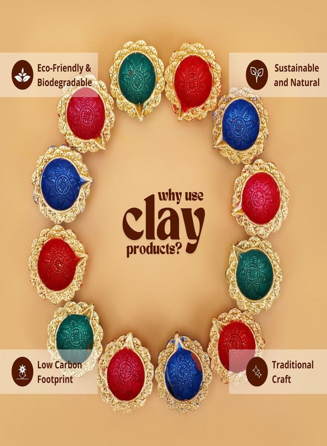 Hashcart Diwali Diya Clay Diya Diyas for Pooja [ Pack of 12 ] Indian Puja Oil Lamp Diwali Pooja - Earthen Clay Terracotta - Diwali Decoration for Home Indian Housewarming Return Gift Items Hashcart® - Image 3