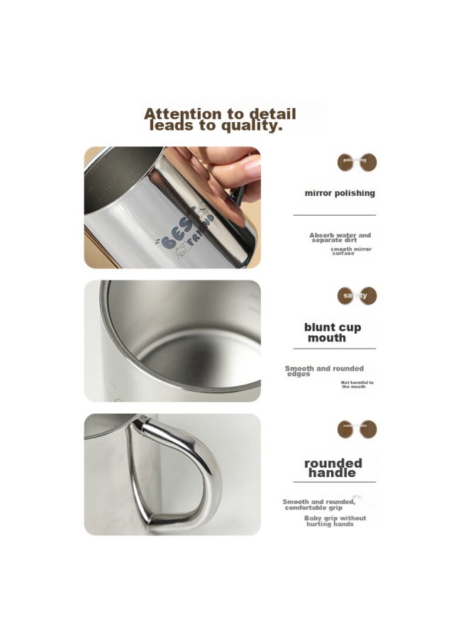 Corn 316 Stainless Steel Children's Water Cup, Home Milk Cup, Kindergarten-specific Baby Cup, Shatterproof, Engraved With Text And Scale - Image 4