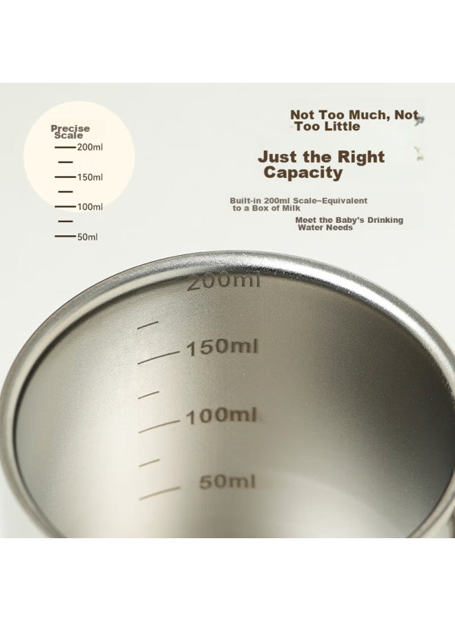 Corn 316 Stainless Steel Children's Water Cup, Home Milk Cup, Kindergarten-specific Baby Cup, Shatterproof, Engraved With Text And Scale - Image 3