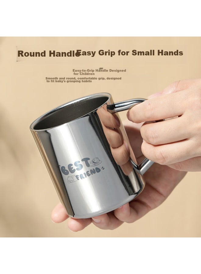 Corn 316 Stainless Steel Children's Water Cup, Home Milk Cup, Kindergarten-specific Baby Cup, Shatterproof, Engraved With Text And Scale - Image 2