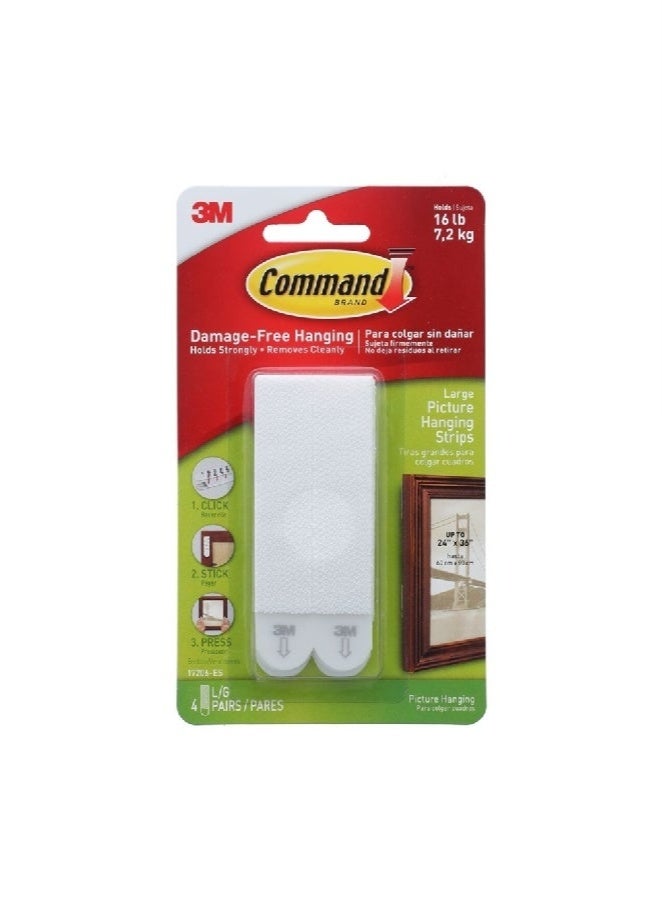 Command 4-Piece Picture Hanging Strips White Large 70006970225 - Image 1
