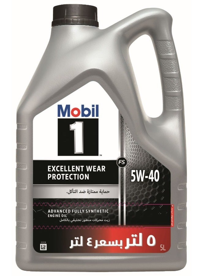 mobil 1 Excellent Wear Synthetic Motor Oil 5W-40 5L