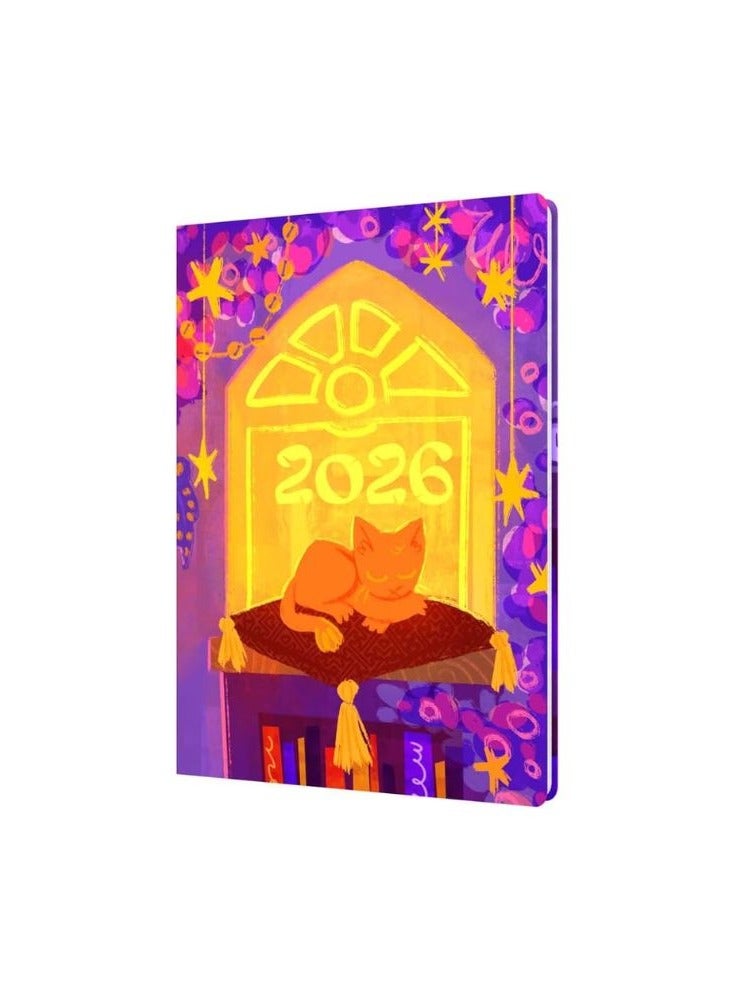 Collins - Bella Ramsay Cat - 2026 12 Month Calendar Year Planner, Week-To-View Diary, A5 Hard Cover - Window (E-CA153.WC-26) - Image 1