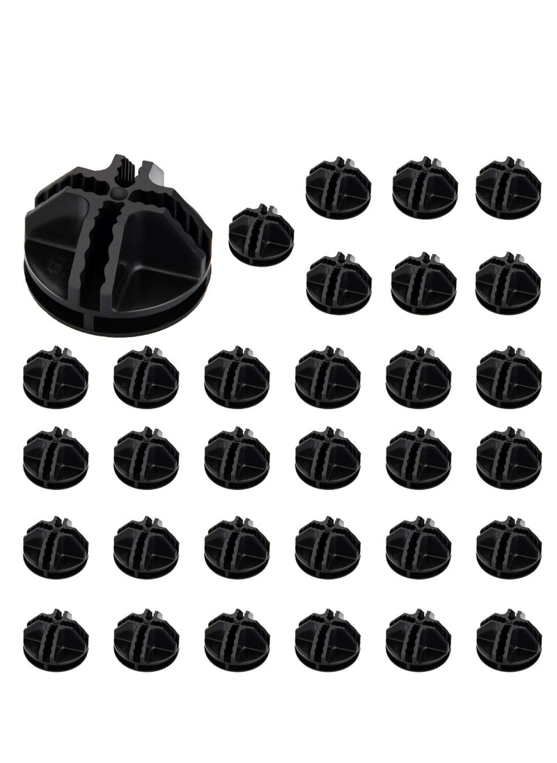 Bukela 32 Pieces Cube Connectors Plastic Storage Cube Connectors Wire Cube Connectors Organizer ABS Connectors for Modular Closet Storage Organizer and Wire Shelf (Black)  - Image 1