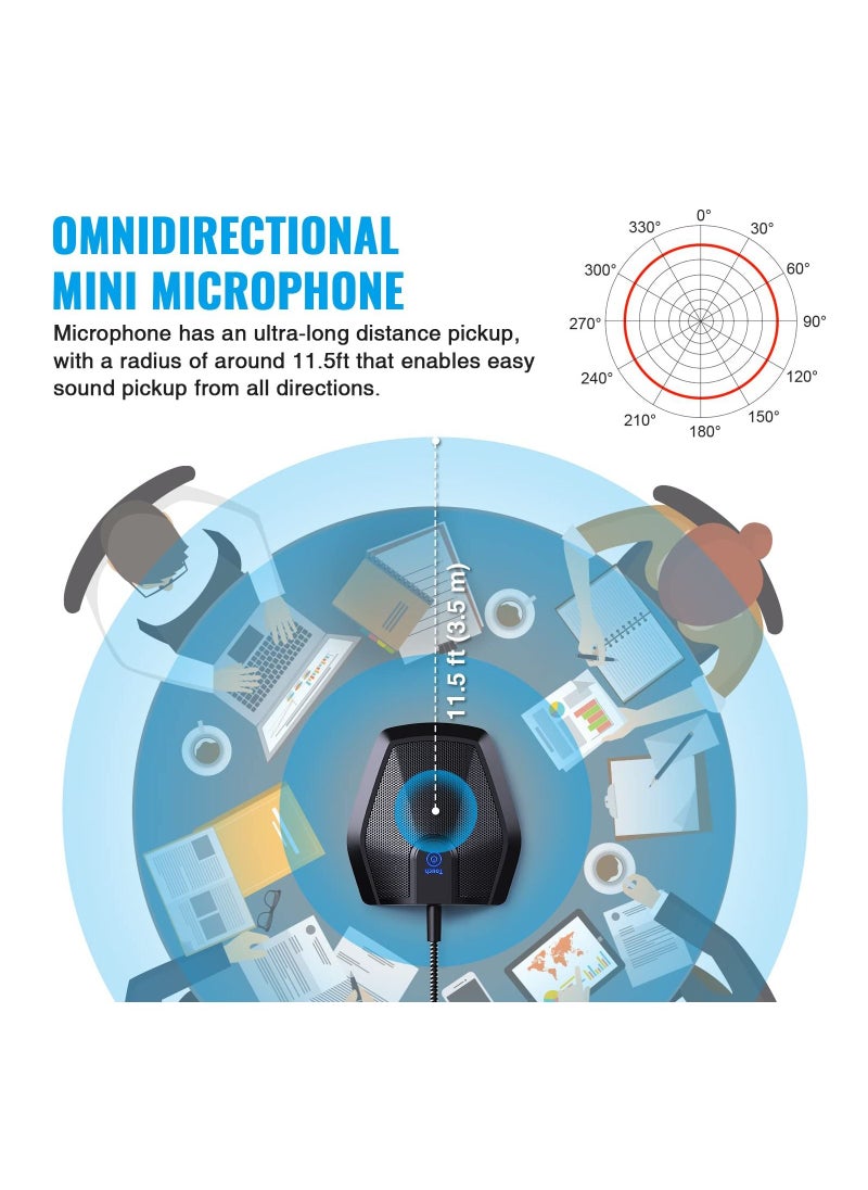 Y&D - Conference USB Microphone, Omnidirectional Condenser PC Mic Enhanced Voice Pickup, for Video Conference, Recording, Skype, Online Class, Court Reporter, Plug & Play, Compatible with Mac Windows - Image 1