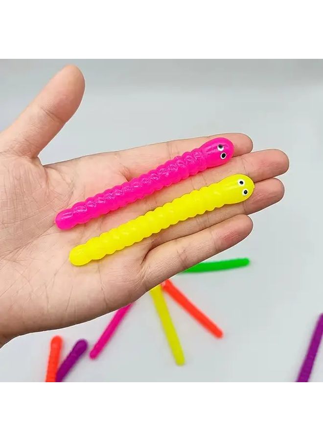 6pcs Stretchy Colorful TPR Rope Caterpillar Sensory Toys Stress Relief Relax Fidget - Image 4