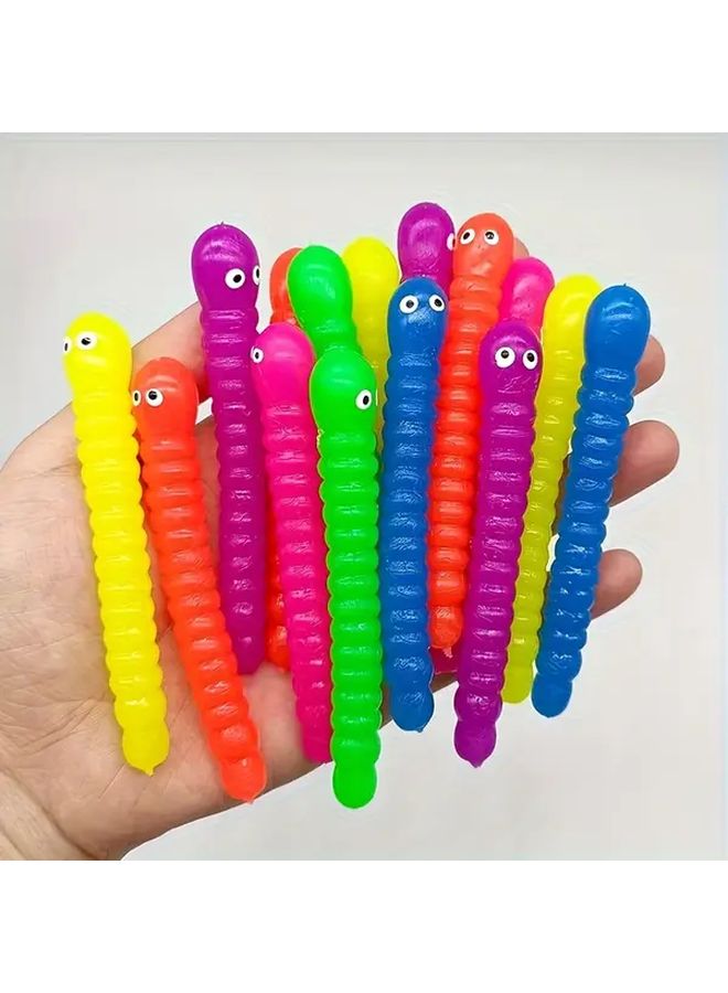 6pcs Stretchy Colorful TPR Rope Caterpillar Sensory Toys Stress Relief Relax Fidget - Image 1