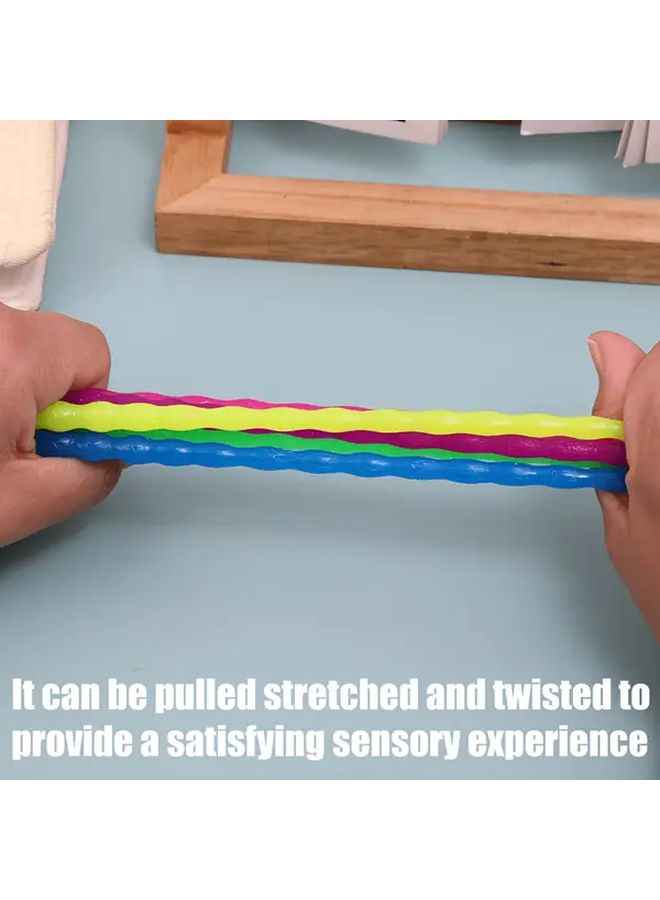 6pcs Stretchy Colorful TPR Rope Caterpillar Sensory Toys Stress Relief Relax Fidget - Image 3