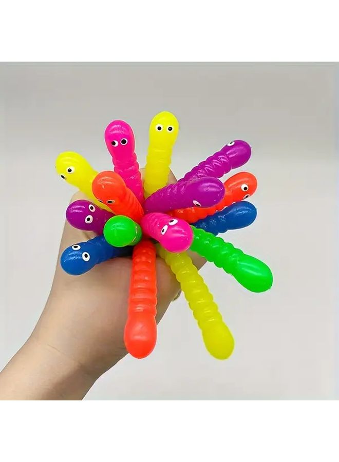 6pcs Stretchy Colorful TPR Rope Caterpillar Sensory Toys Stress Relief Relax Fidget - Image 5