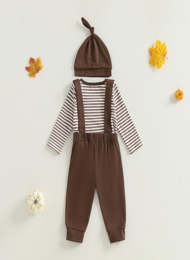 Rtnnsbbfcm My First Thanksgiving Baby Boy Outfit Turkey Long Sleeve Romper and Suspender Pants Newborn Coming Home Outfits (Turkey, 6-9 Months) - Image 4